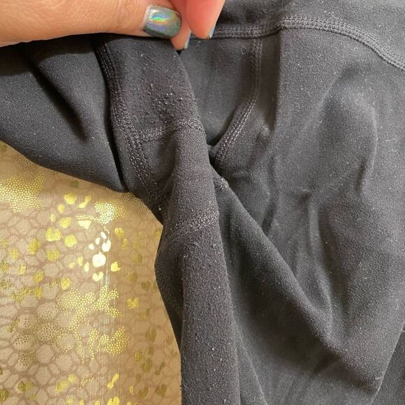 Athleta Black High Rise Peekaboo Mesh 7/8 Leggings, Small - Picture 7 of 10